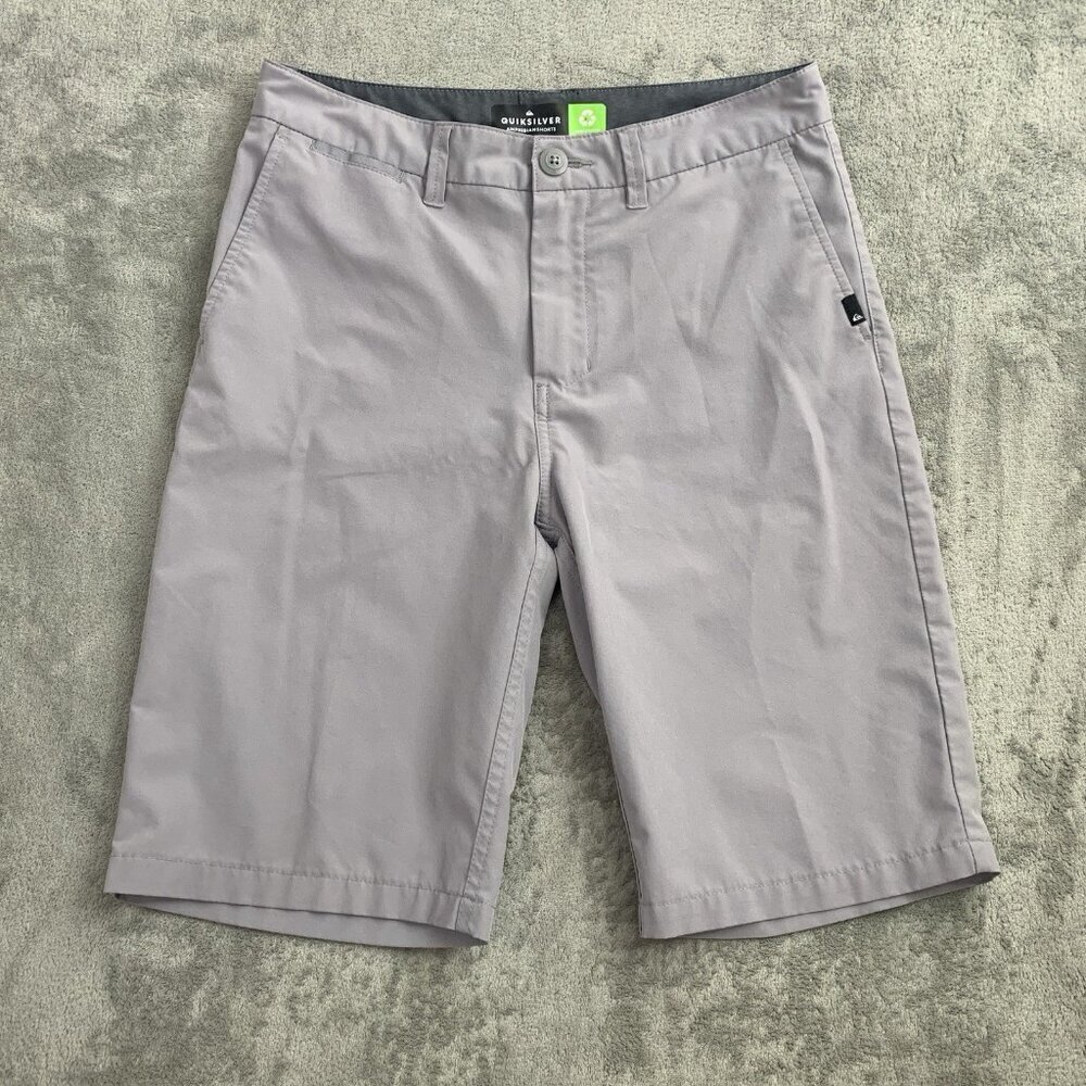 Quiksilver Amphibian Shorts Mens 29x10” Gray 4 Way Stretch Chino Casual Outdoor